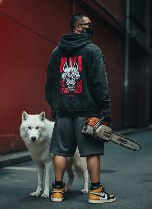 Kon - Chainsaw man - Unisex Acid Washed Hoodie