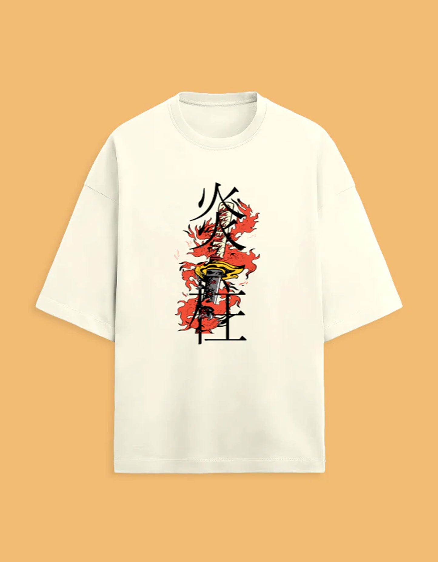 Flame Hashira - Rengoku - Unisex Terry Oversized Tee
