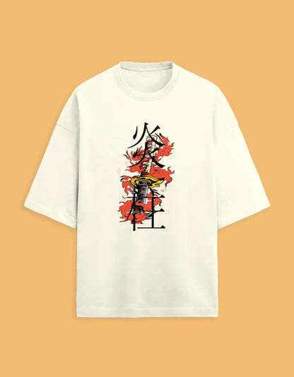 Flame Hashira - Rengoku - Unisex Terry Oversized Tee