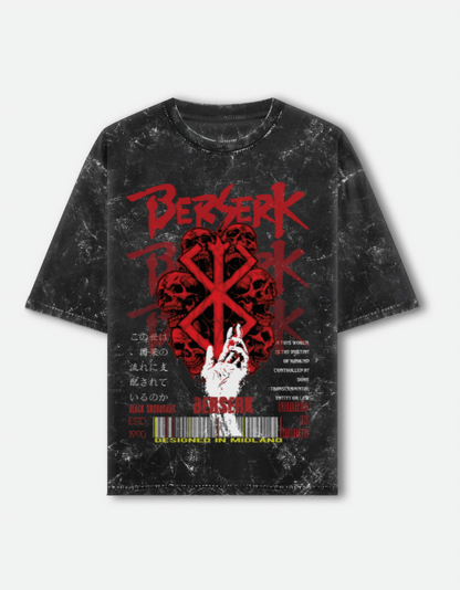 The Black Swordsman - Berserk - Unisex Acid Washed Oversized Tee