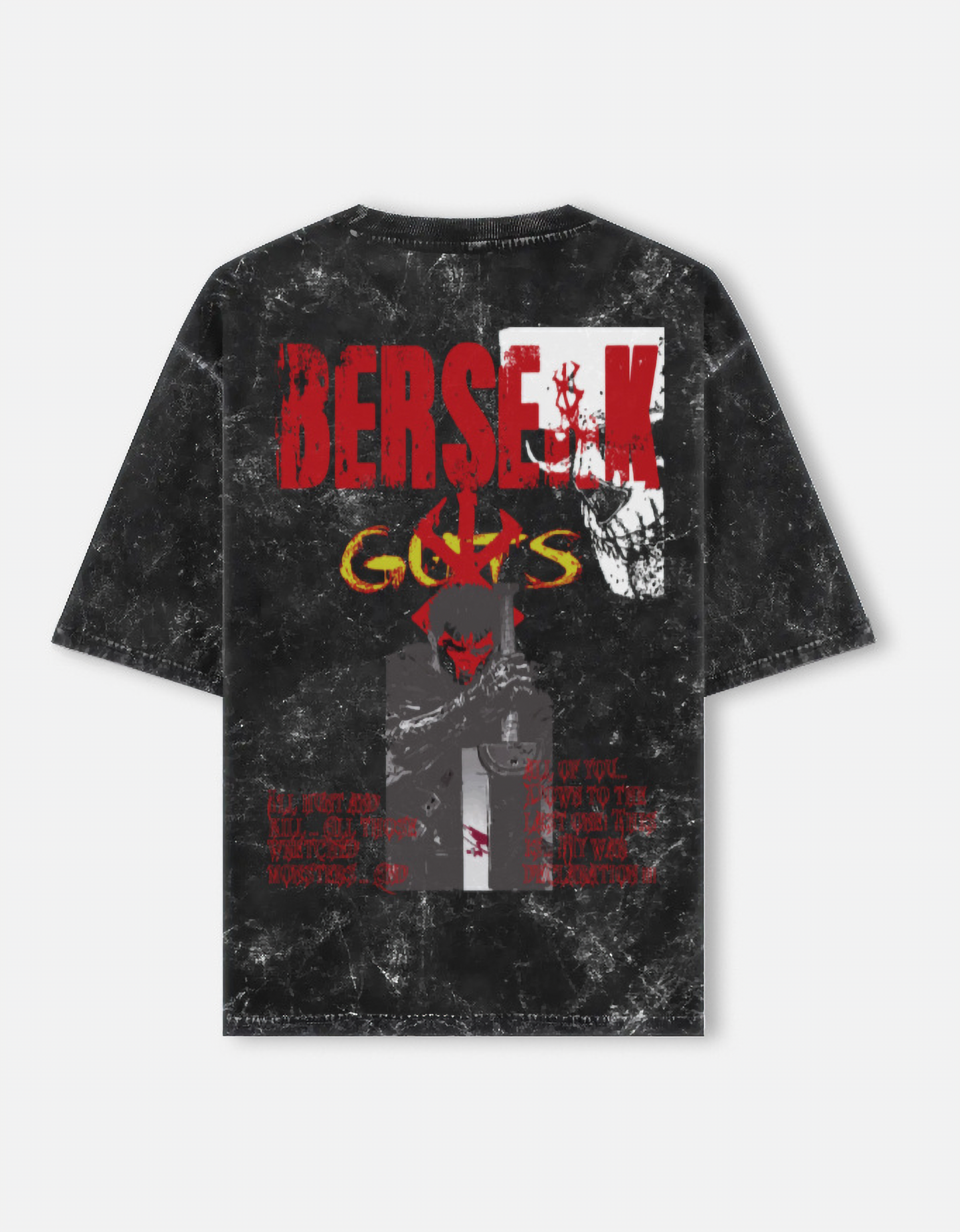 The Black Swordsman - Berserk - Unisex Acid Washed Oversized Tee