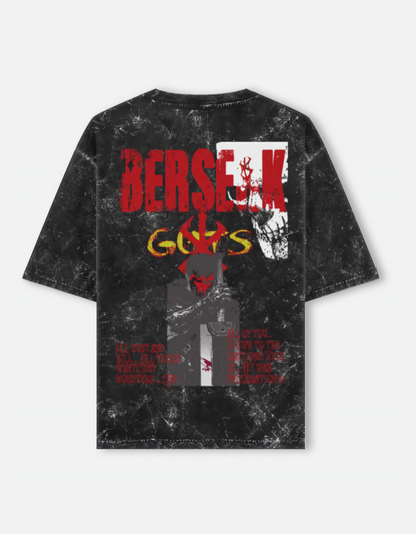The Black Swordsman - Berserk - Unisex Acid Washed Oversized Tee