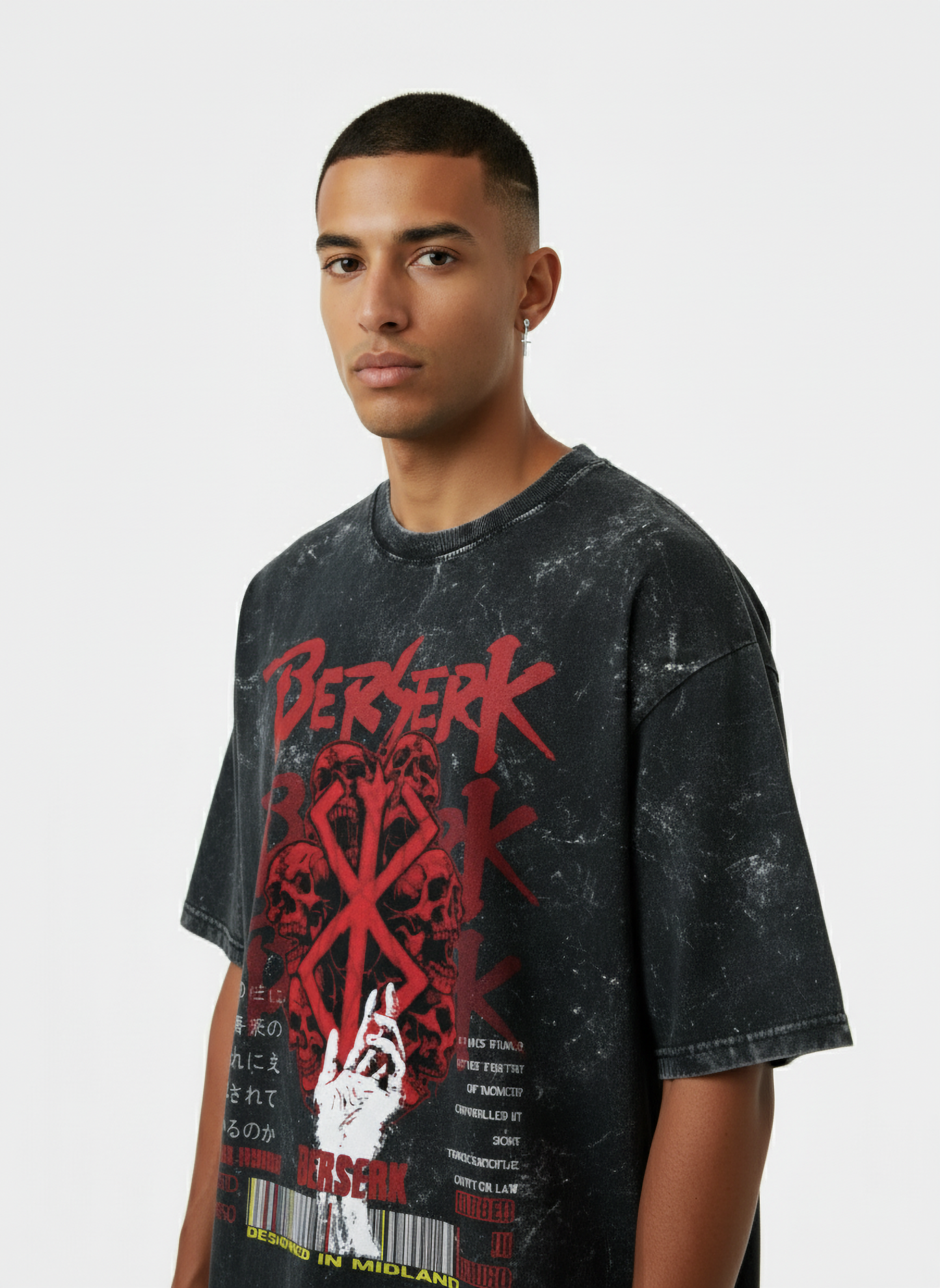 The Black Swordsman - Berserk - Unisex Acid Washed Oversized Tee