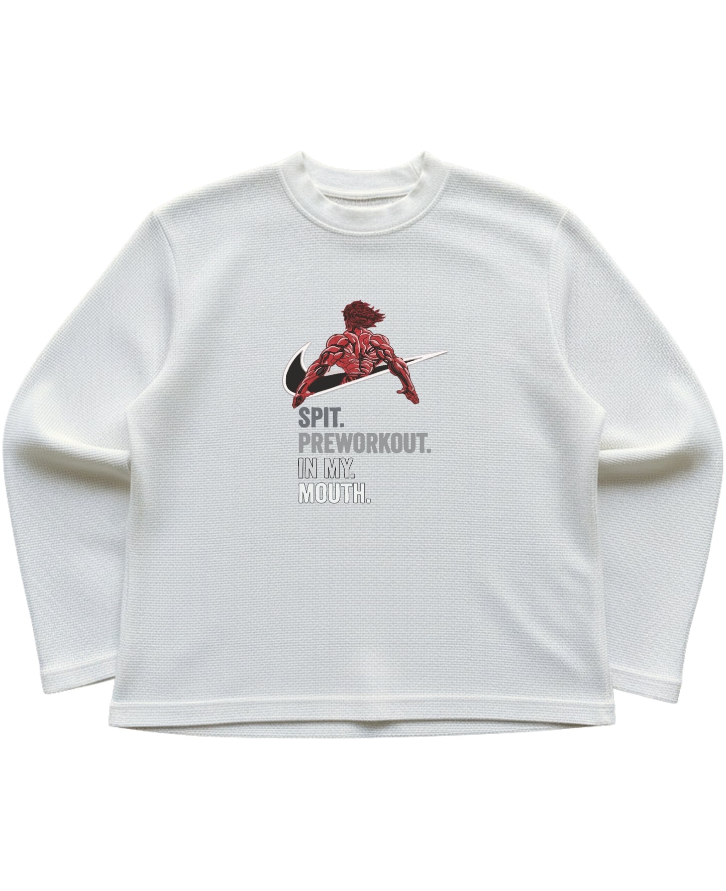 Off-white waffle knit oversized full-sleeve Front Design