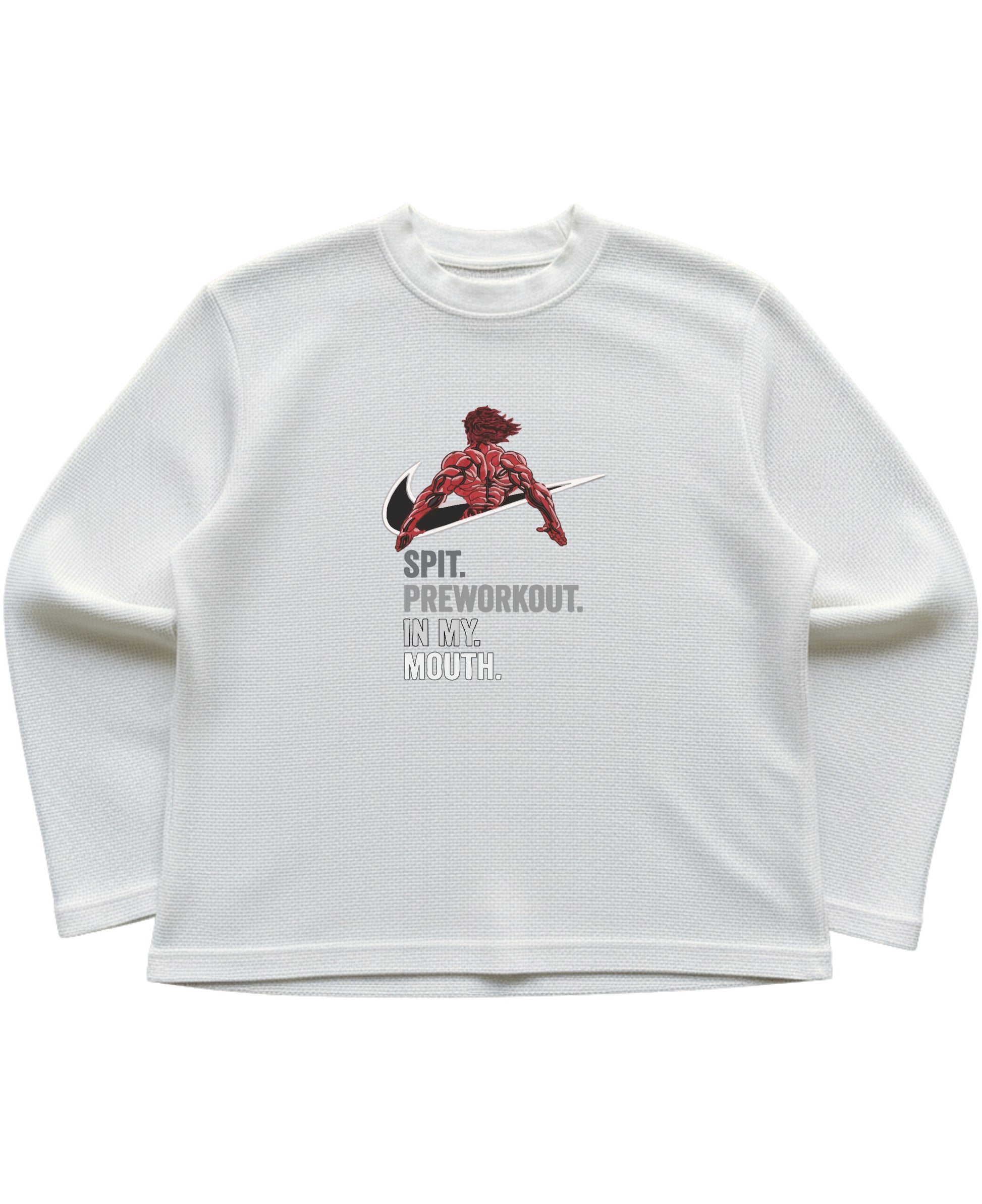 Off-white waffle knit oversized full-sleeve Front Design