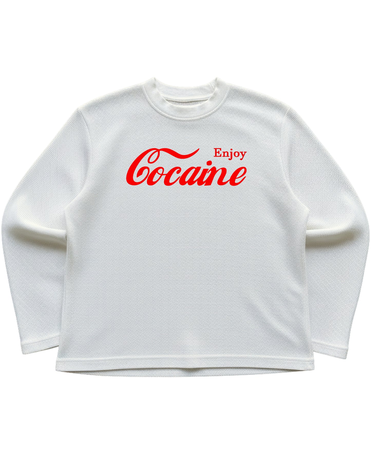 Off-white waffle knit oversized full-sleeve Front Design