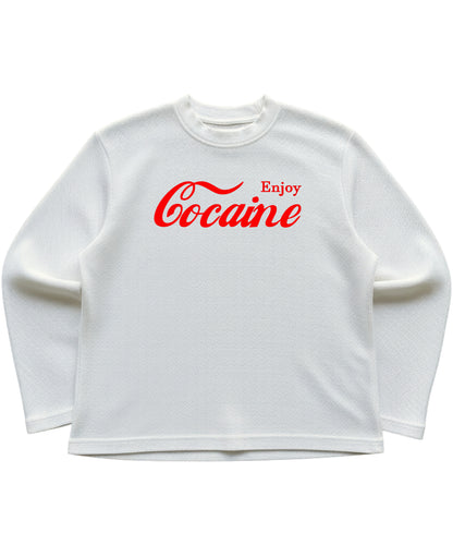 Off-white waffle knit oversized full-sleeve Front Design