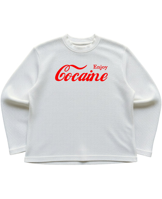 Off-white waffle knit oversized full-sleeve Front Design