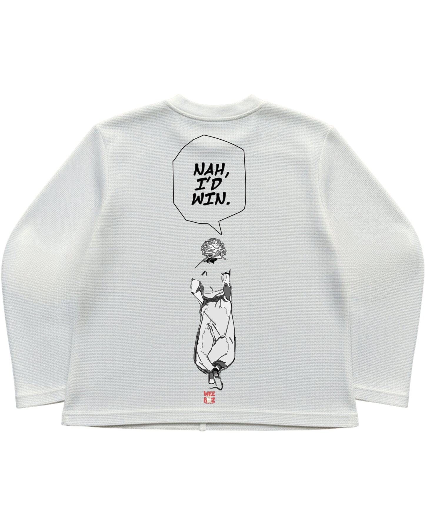 Off-white waffle knit oversized full-sleeve Back Design