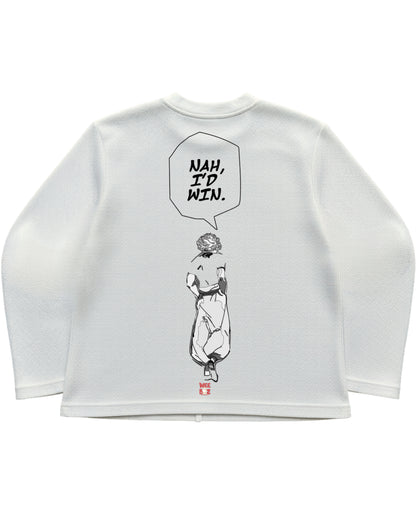 Off-white waffle knit oversized full-sleeve Back Design