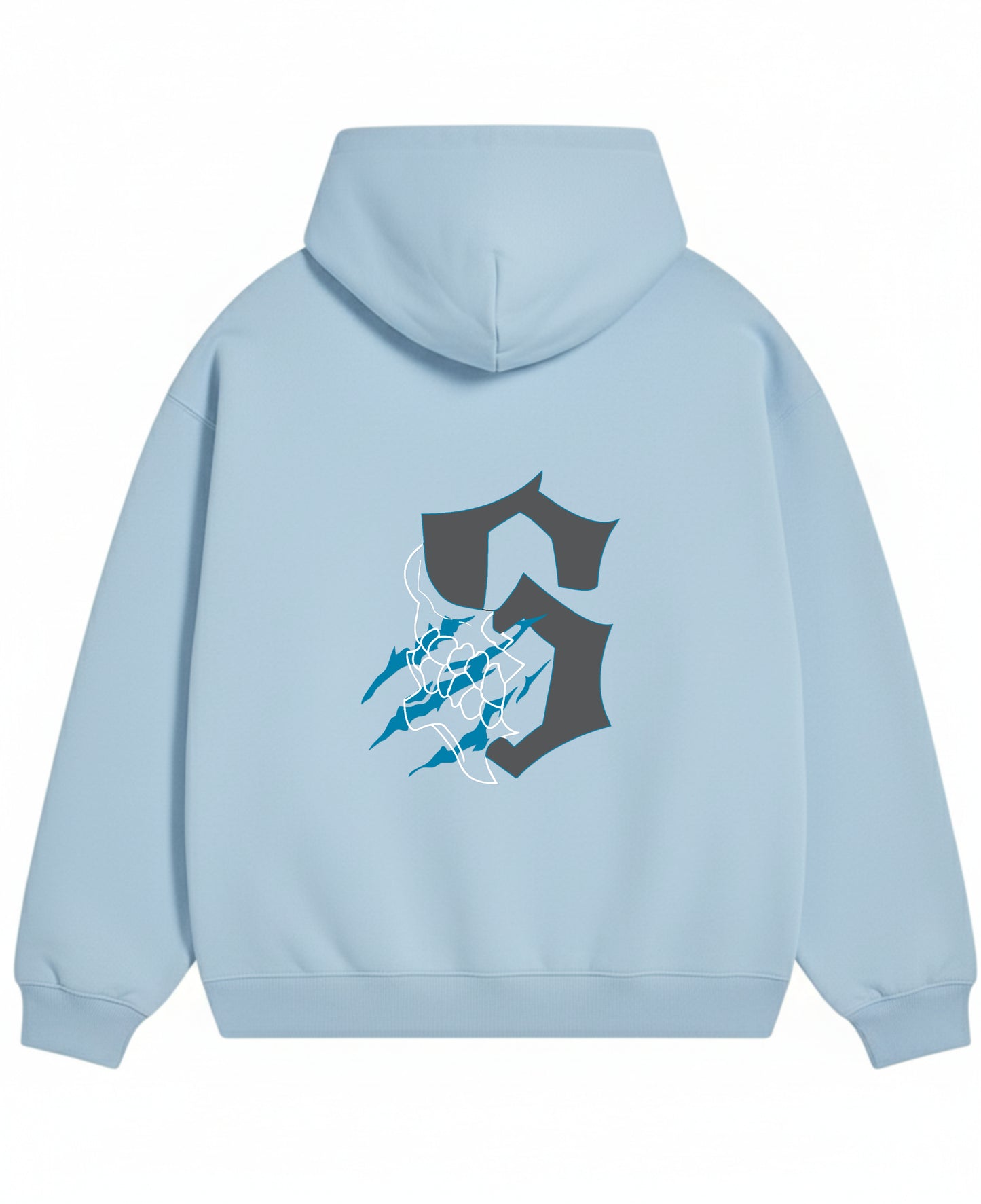 Sky Blue Oversized Hoodie Back Design