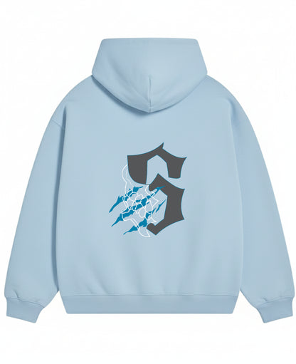 Sky Blue Oversized Hoodie Back Design