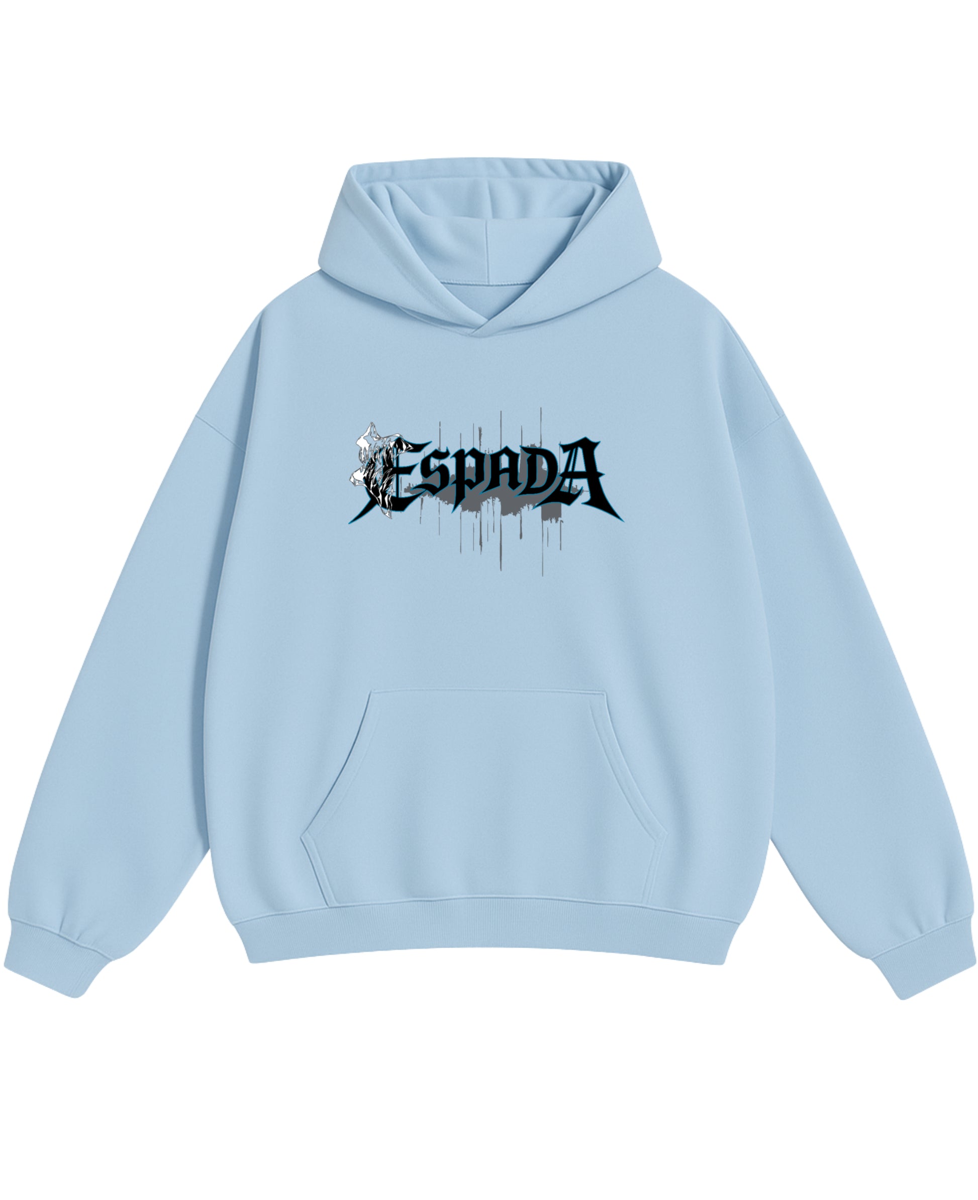 Sky Blue Oversized Hoodie Front Design