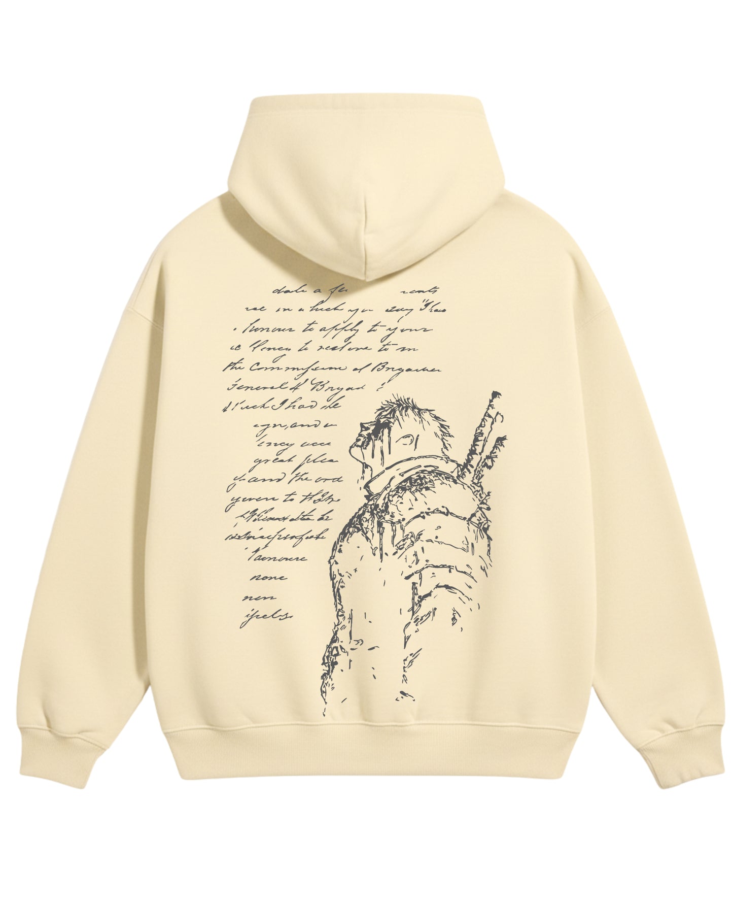 Cream Oversized Hoodie Back Design