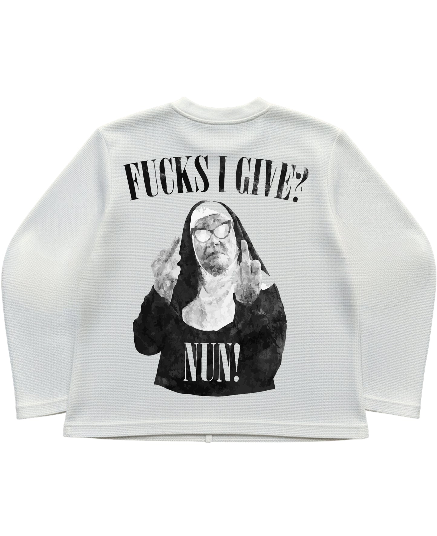 Off-white waffle knit oversized full-sleeve Back Design