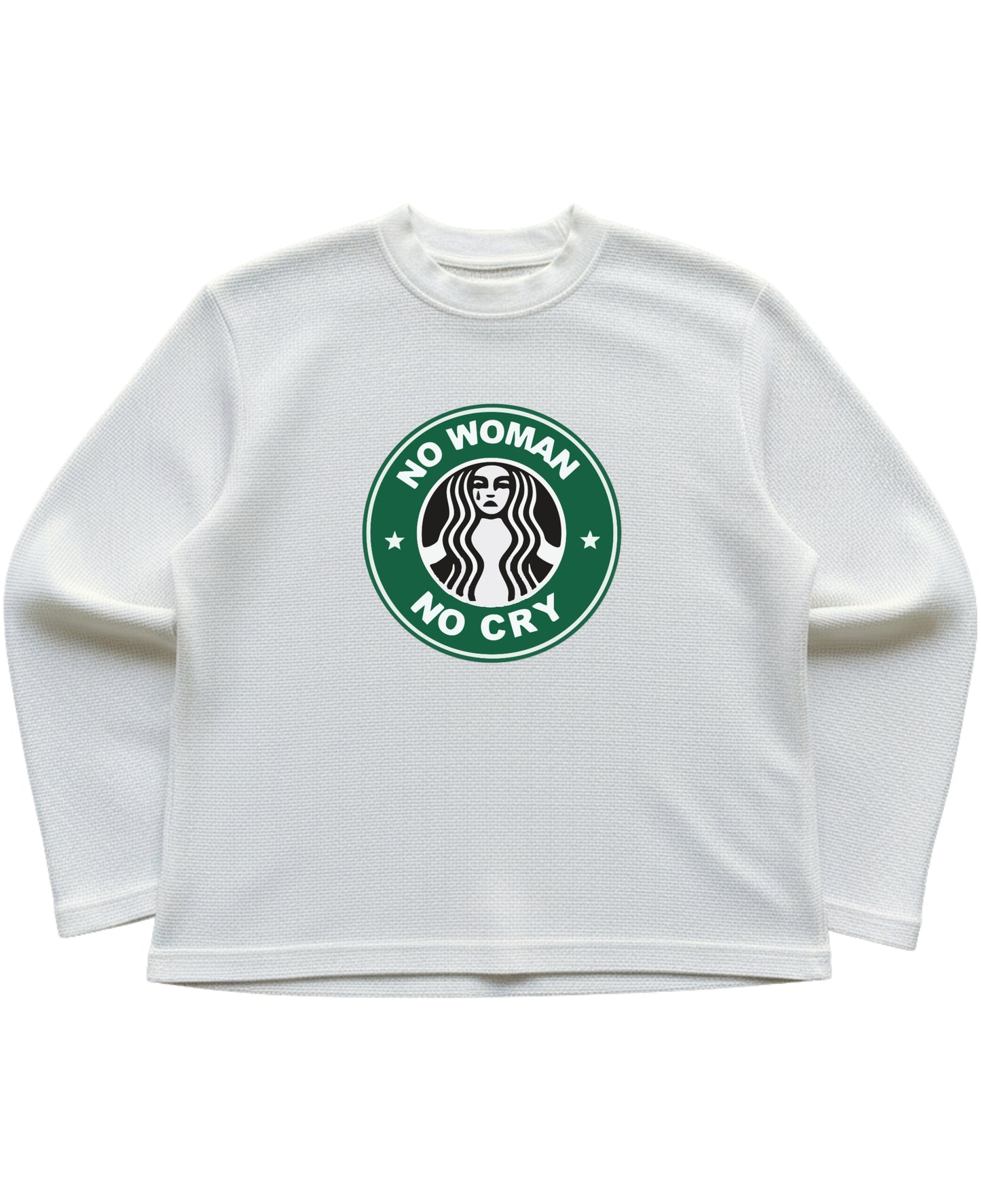 Off-white waffle knit oversized full-sleeve Front Design