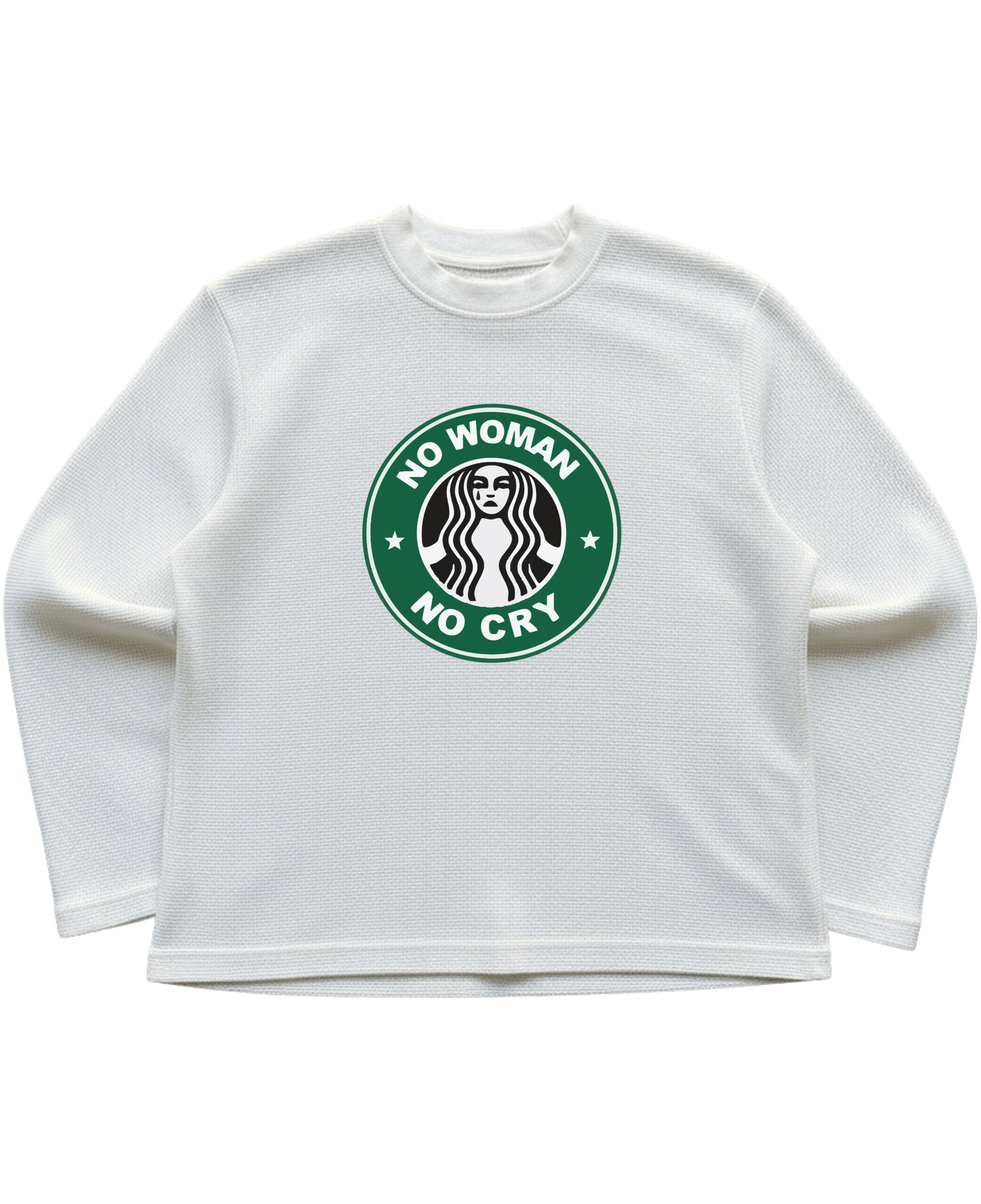 Off-white waffle knit oversized full-sleeve Front Design