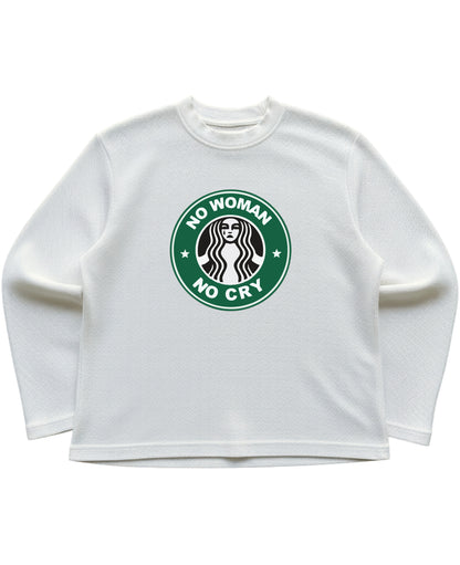 Off-white waffle knit oversized full-sleeve Front Design