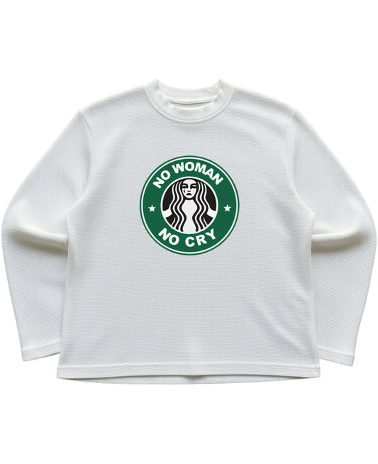 Off-white waffle knit oversized full-sleeve Front Design