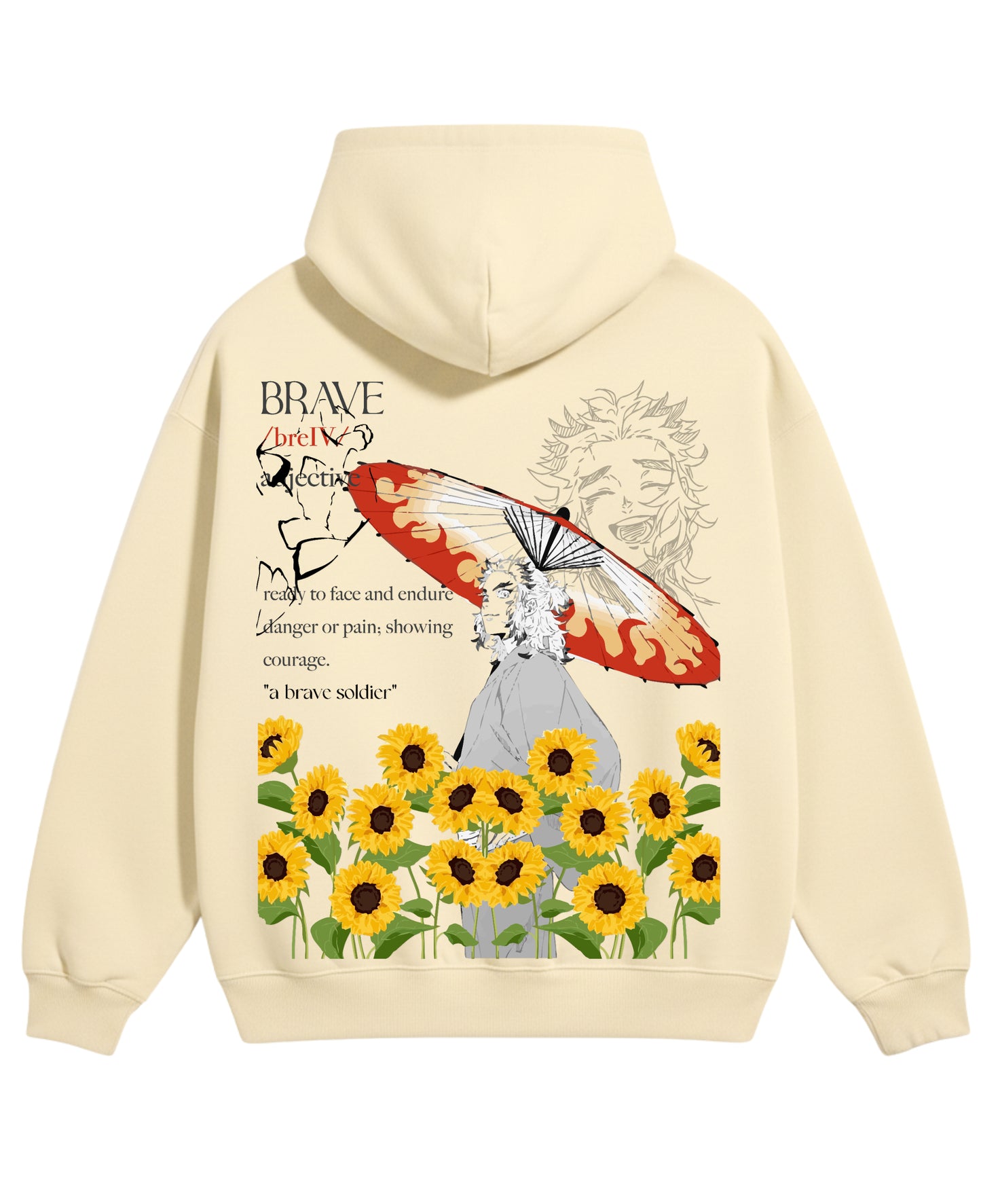 Cream Oversized Hoodie Back Design