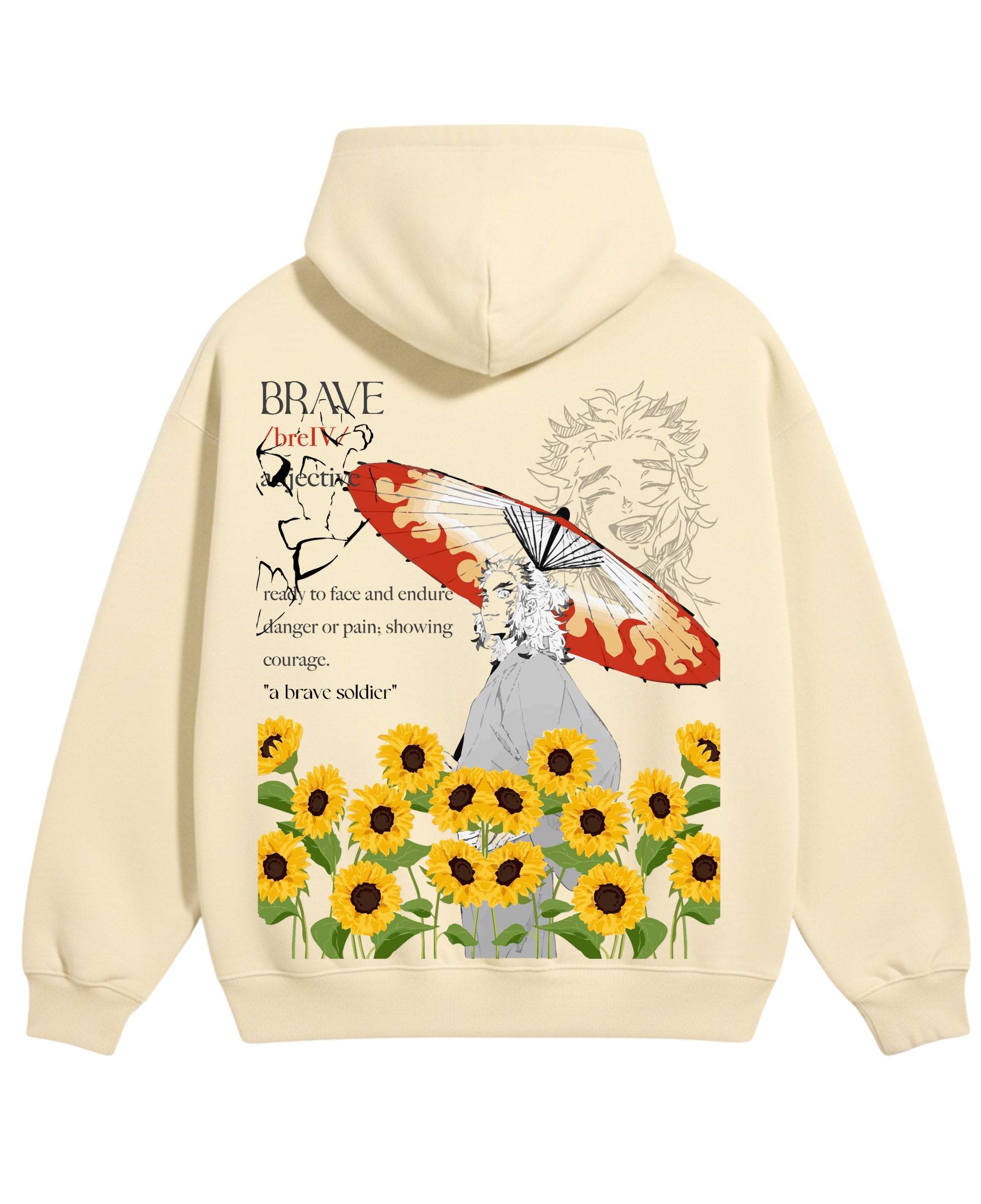 Cream Oversized Hoodie Back Design