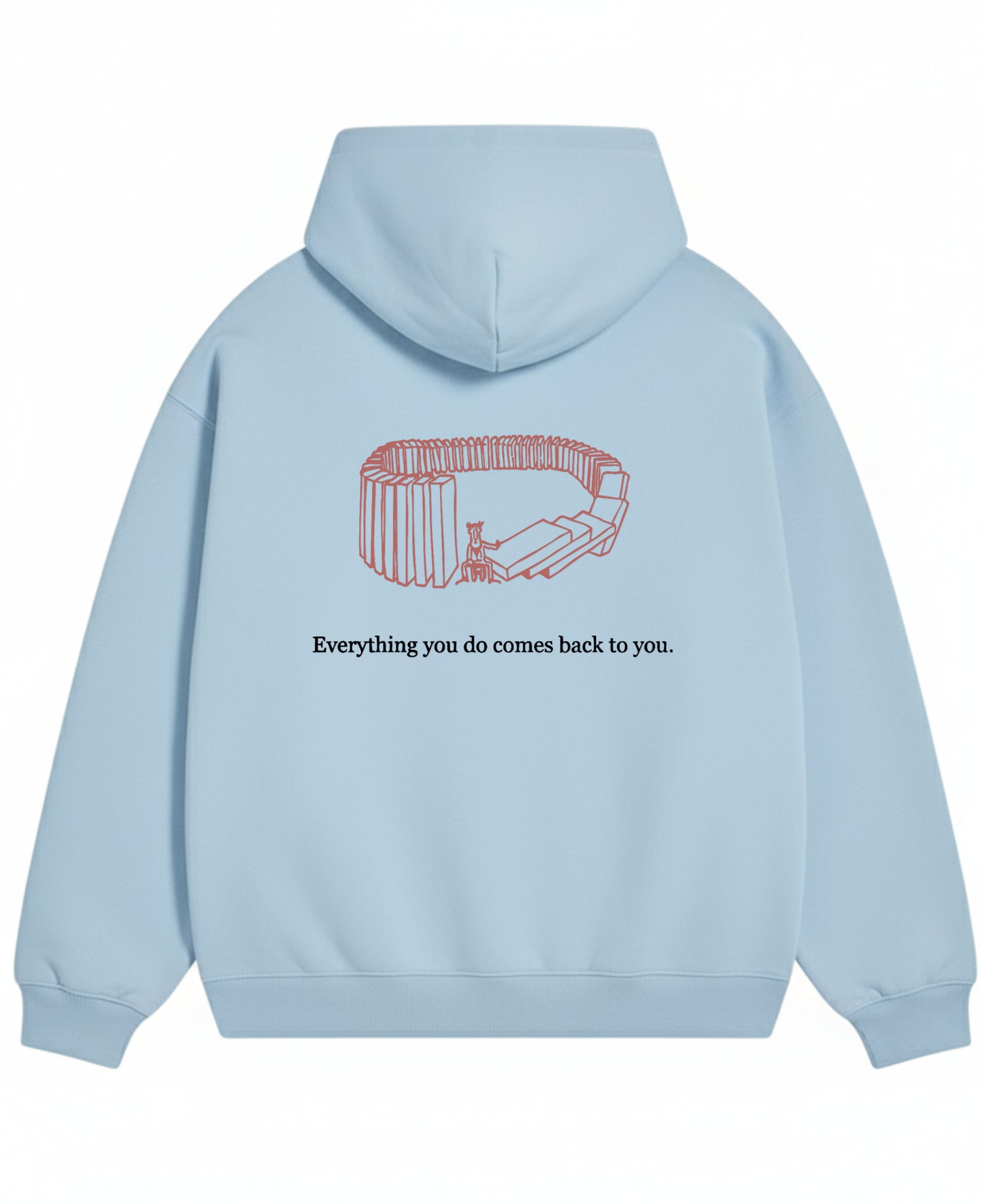 Sky Blue Oversized Hoodie Back Design