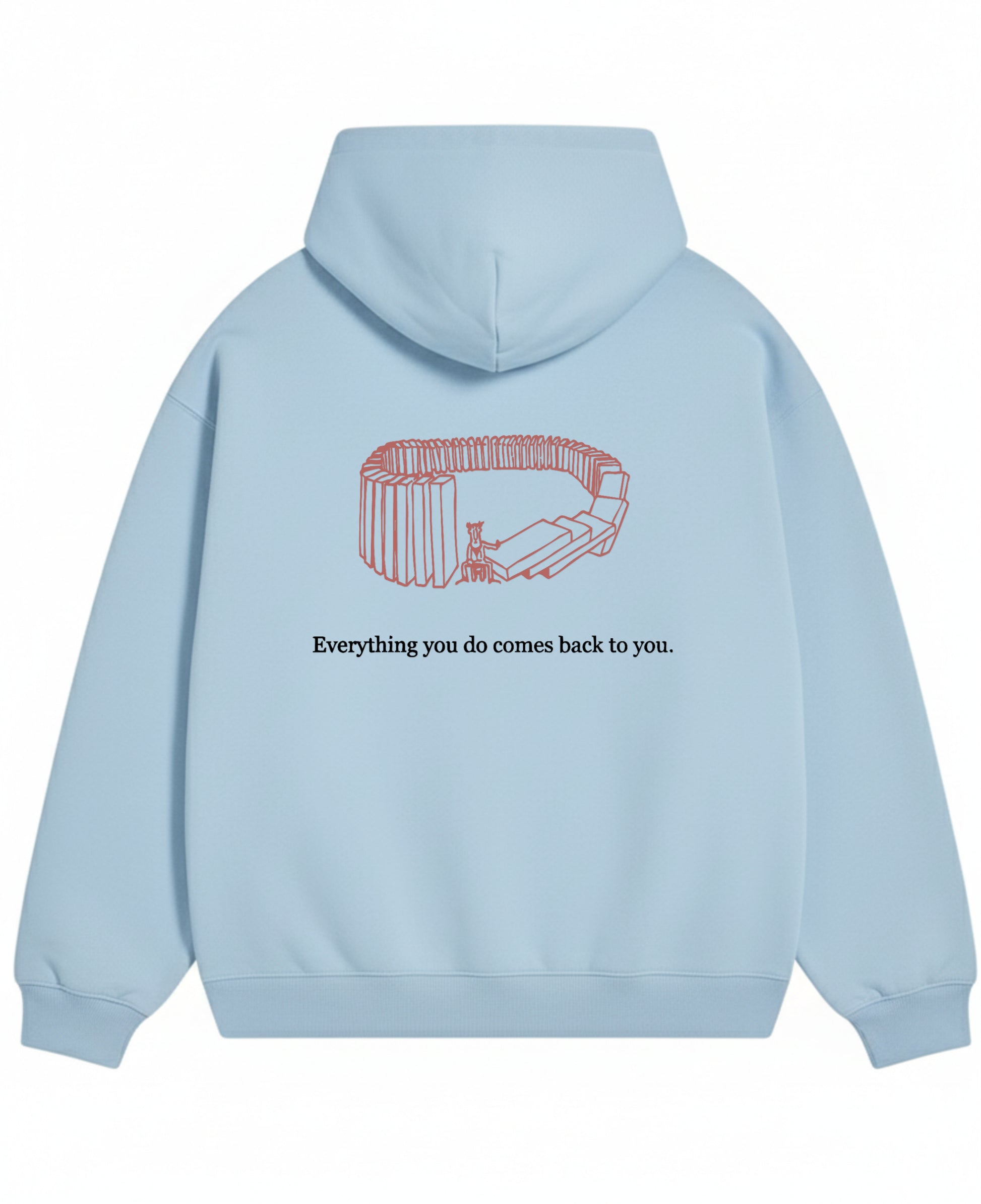 Sky Blue Oversized Hoodie Back Design