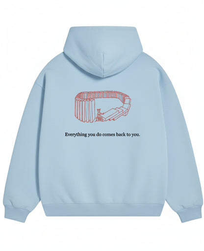 Sky Blue Oversized Hoodie Back Design