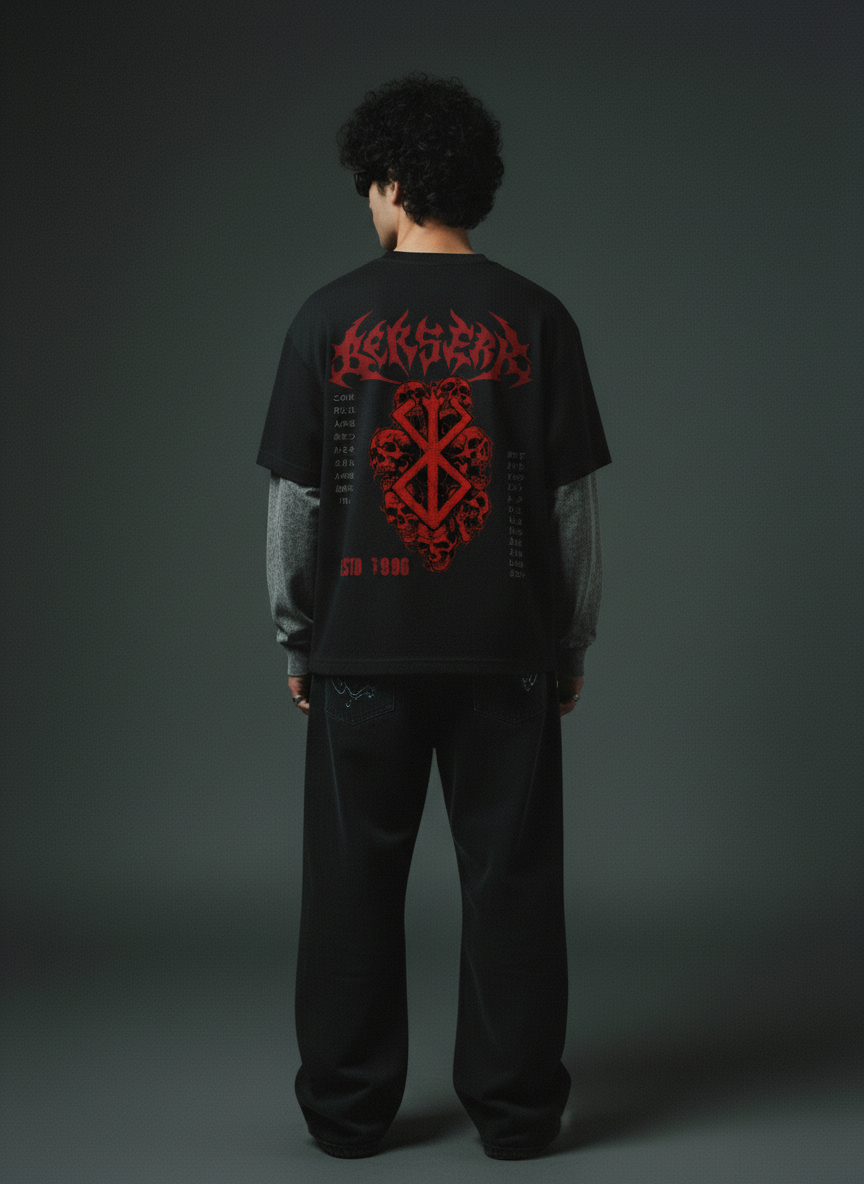 BERSERK® - Black With Acidwash Sleeve