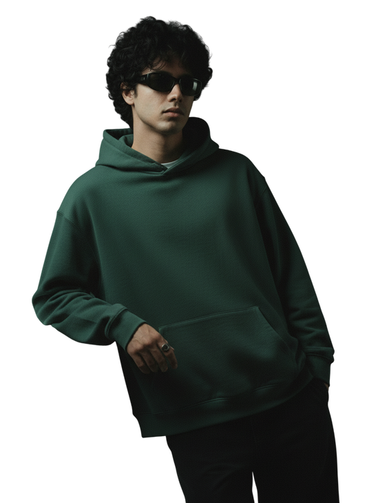 Unisex Oversized Hoodie - BOTTLE GREEN