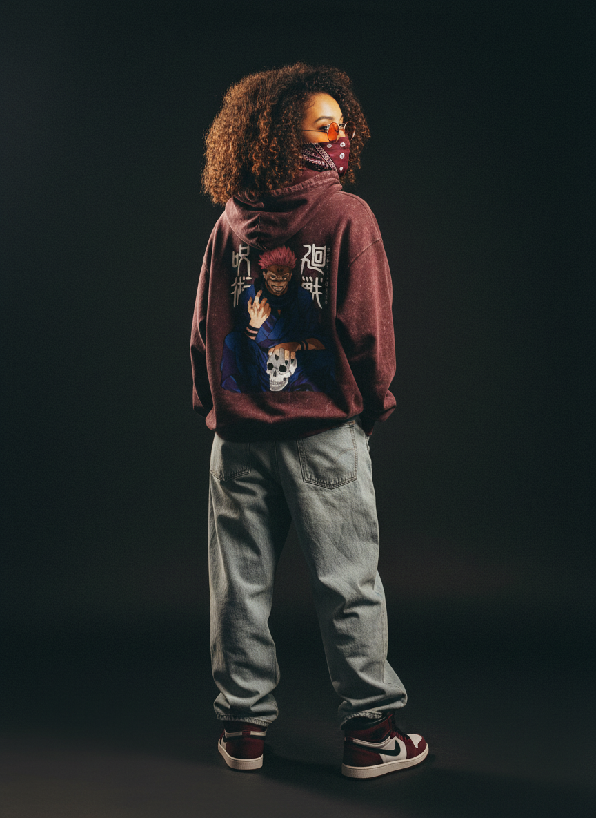 King of Curses - Sukuna - Unisex Acid Washed Hoodie