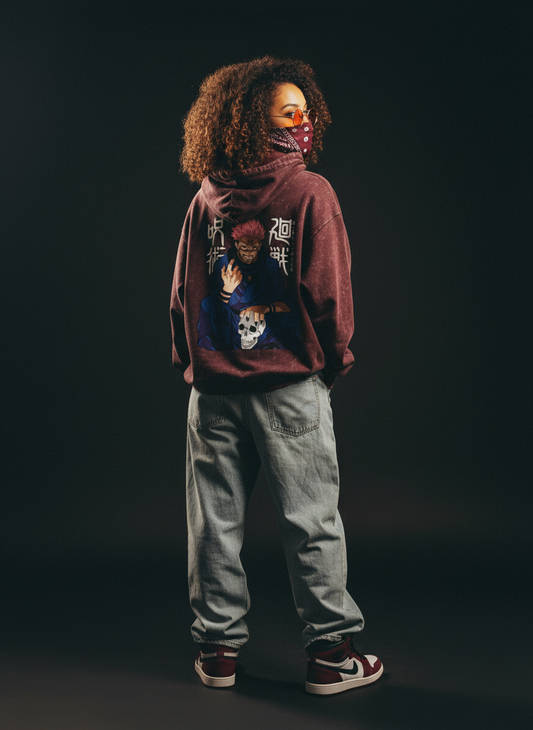 King of Curses - Sukuna - Unisex Acid Washed Hoodie