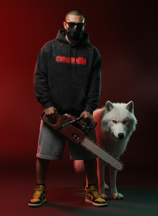 Kon - Chainsaw man - Unisex Acid Washed Hoodie