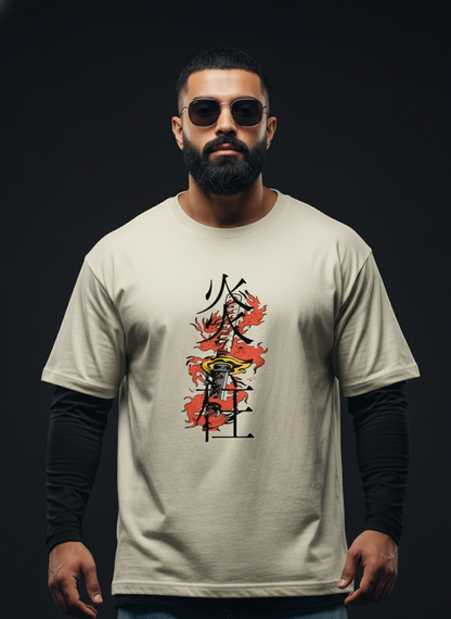 Flame Hashira - Rengoku - Unisex Terry Oversized Tee