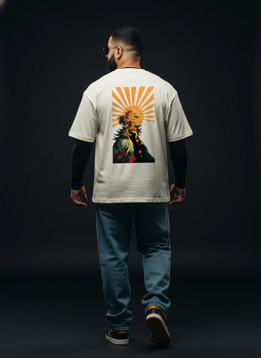 Flame Hashira - Rengoku - Unisex Terry Oversized Tee