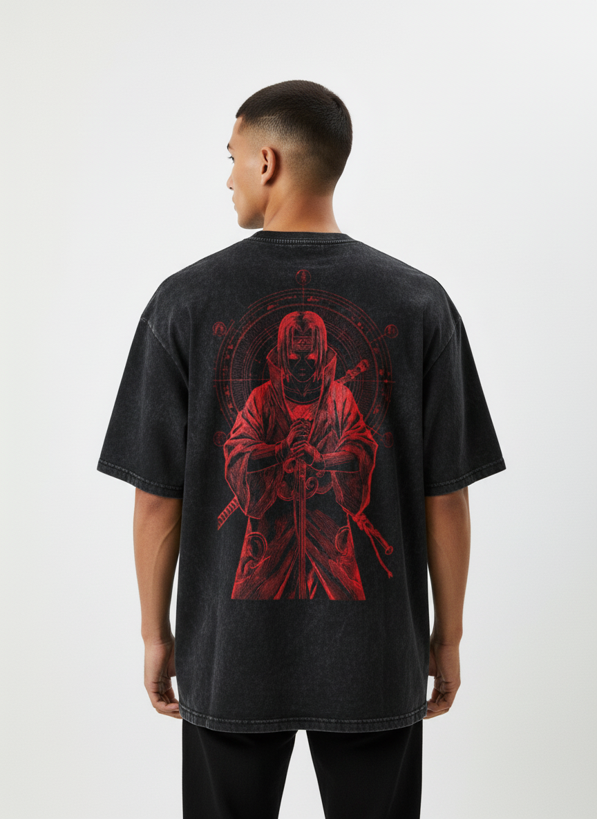 King of Illusions - Itachi - Unisex Acid Washed Oversized Tee