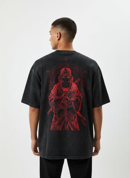 King of Illusions - Itachi - Unisex Acid Washed Oversized Tee