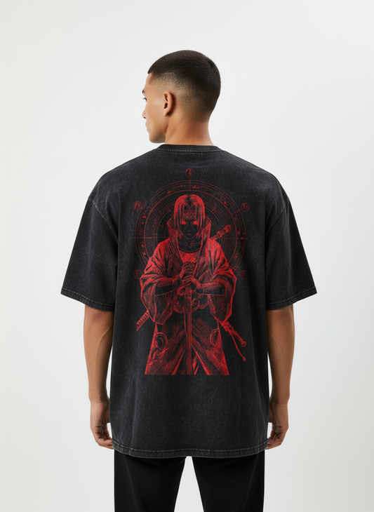 King of Illusions - Itachi - Unisex Acid Washed Oversized Tee